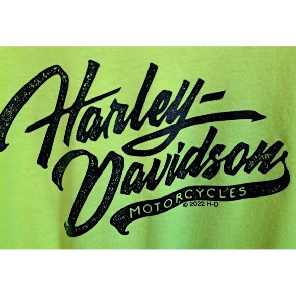 Harley-Davidson Women's XL Neon Yellow T-Shirt Rockstar Fort Myers, Florida - Picture 5 of 7